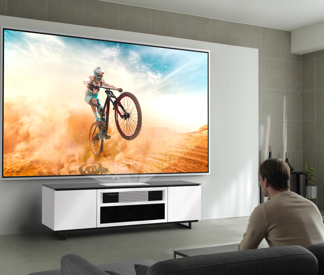 Salamander Designs Projector Cabinet and LG CineBeam Projector